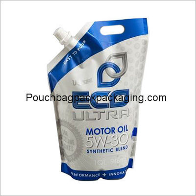 Free stand up spout pouch, laminated spout pouch for motor oil dostawca