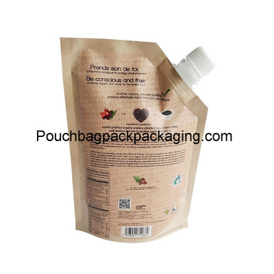 Kraft stand up spout pouch, custom coffee stand up pouch 100g or 352ml dostawca