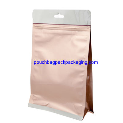 Kraft Paper Stand Up food Bag / Flat Bottom Pouch with Reusable Side Zipper. (25pcs one bundle) dostawca