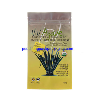 Aluminium stand up pouch with zipper, stand up bag with zip lock for protein powder dostawca