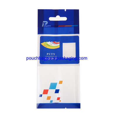 Printed side gusset bag with hang hole, side gusset pouch with tear notch dostawca