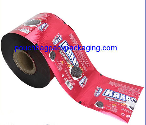 PET/PE plastic packaging film roll, laminated packing plastic roll for cookie dostawca