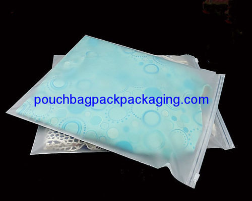 Printed CPE garment Zip Lock Bags, slide zip garment pouch bag dostawca