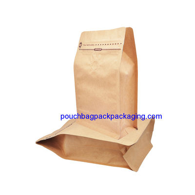 Flat bottom kraft paper bag, stand up bottom kraft pouch bag for food dostawca