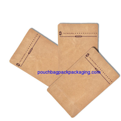 Flat bottom kraft paper bag, stand up bottom kraft pouch bag for food dostawca