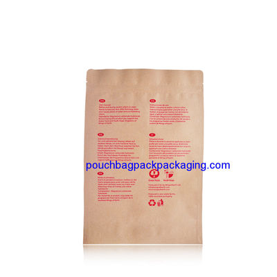 Printed kraft paper bag with zipper, zip lock stand up kraft paper bag dostawca