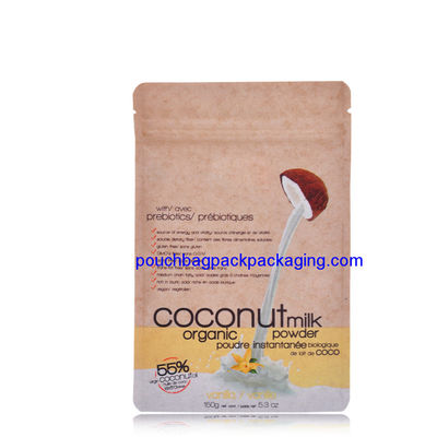 Printed kraft paper bag with zipper, zip lock stand up kraft paper bag dostawca