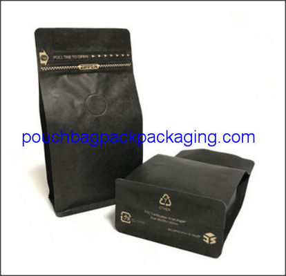 Flat bottom pouch bag with zip lock and valve for coffee packaging dostawca