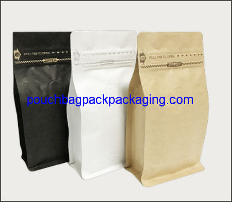 Flat bottom pouch bag with zip lock and valve for coffee packaging dostawca