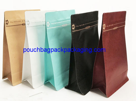 Flat bottom pouch bag with zip lock and valve for coffee packaging dostawca