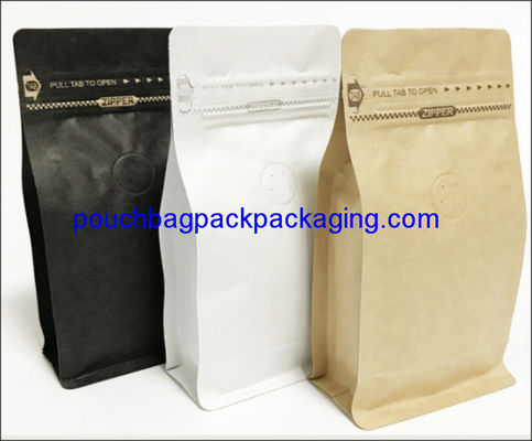 Flat bottom pouch bag with zip lock and valve for coffee packaging dostawca