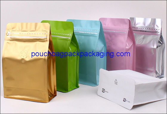 Block Bottom Coffee Bag With Front Zipper for 250g 500g 1kg packaging dostawca