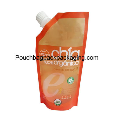 Stand up pouch with spout for beverage, reusable and foldable for liquid dostawca