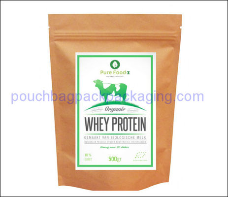 Torba do pakowania Kraft, torebka papierowa stojąca, doypack Kraft na białko dostawca