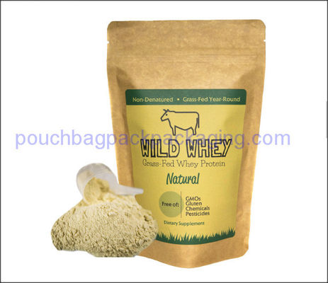 Torba do pakowania Kraft, torebka papierowa stojąca, doypack Kraft na białko dostawca