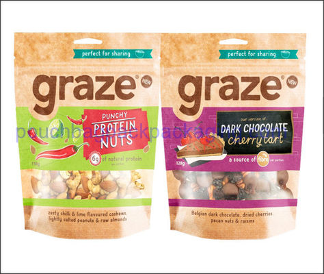 Kraft pack bag, stand up pouch bag with zipper top for food packaging dostawca