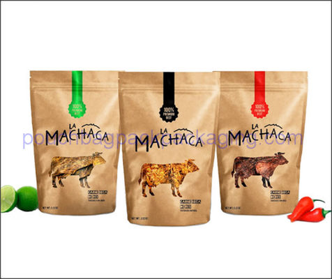 Brown kraft paper bag, stand up pouch with zipper resealable for food dostawca