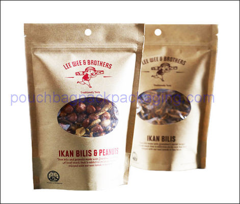 Brown kraft paper bag, stand up pouch with zipper resealable for food dostawca