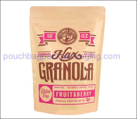 Kraft pack pouch, stand up packaging pouch with zipper for protein dostawca