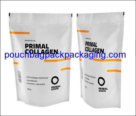 Top zip lock stand up pouch, Resealable laminated aluminum foil bag dostawca