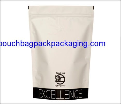 Stand up pouch, doypack with zip lock and valve for coffee packaging 300 g dostawca