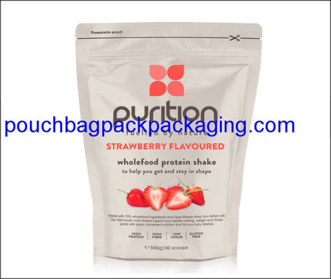 White printing stand up pouch, doypack with zip lock, stand up mylar bag for packaging dostawca