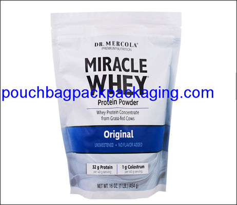 Stand up pouch with zip lock, stand up bag, doypack for powder packaging 454g 16OZ dostawca
