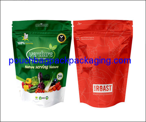 Aluminium foil stand up pouch, printed aluminium foil bag doypack with zipper for vegetable 1 KG dostawca