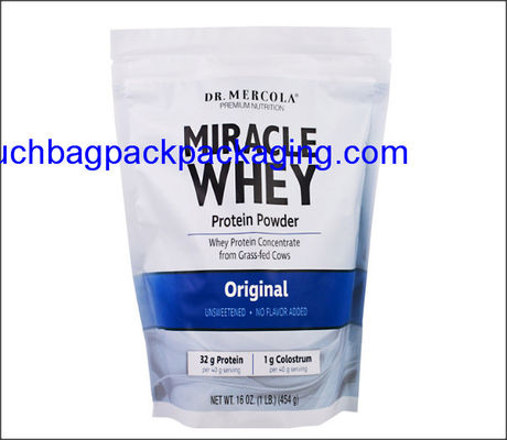 Plastikowa torba do pakowania żywności z kolorowym nadrukiem, stojąca torebka na żywność dostawca