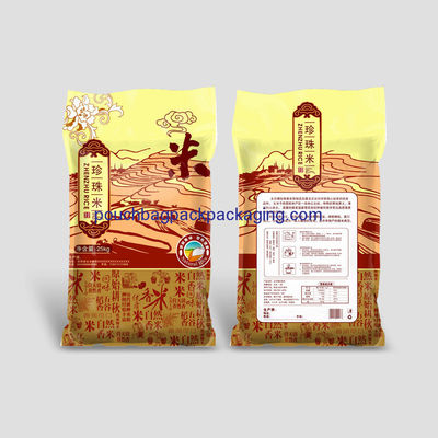 Poly rice bag with printing, laminated plastic bag for rice packaging 5KGS 10KGS dostawca