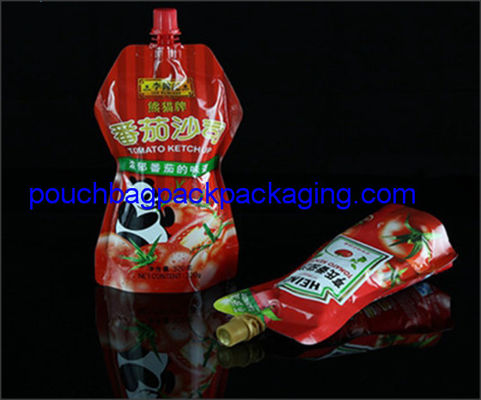 Custom printed stand Spout pouches for juice beverage sauce ketchup 320 g dostawca