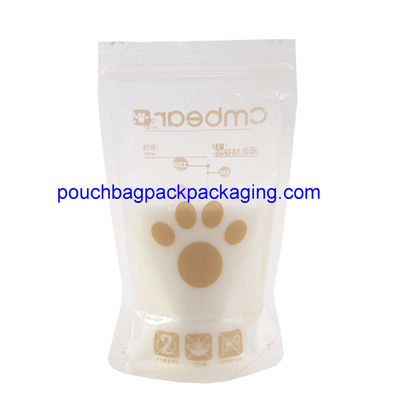Popular breastmilk storage bag with double zipper on top BPA free dostawca