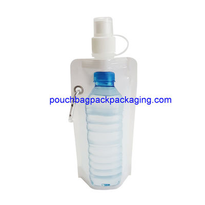 Portable stand up water pouch, folding water bottle, barrier feature and Plastic Material dostawca
