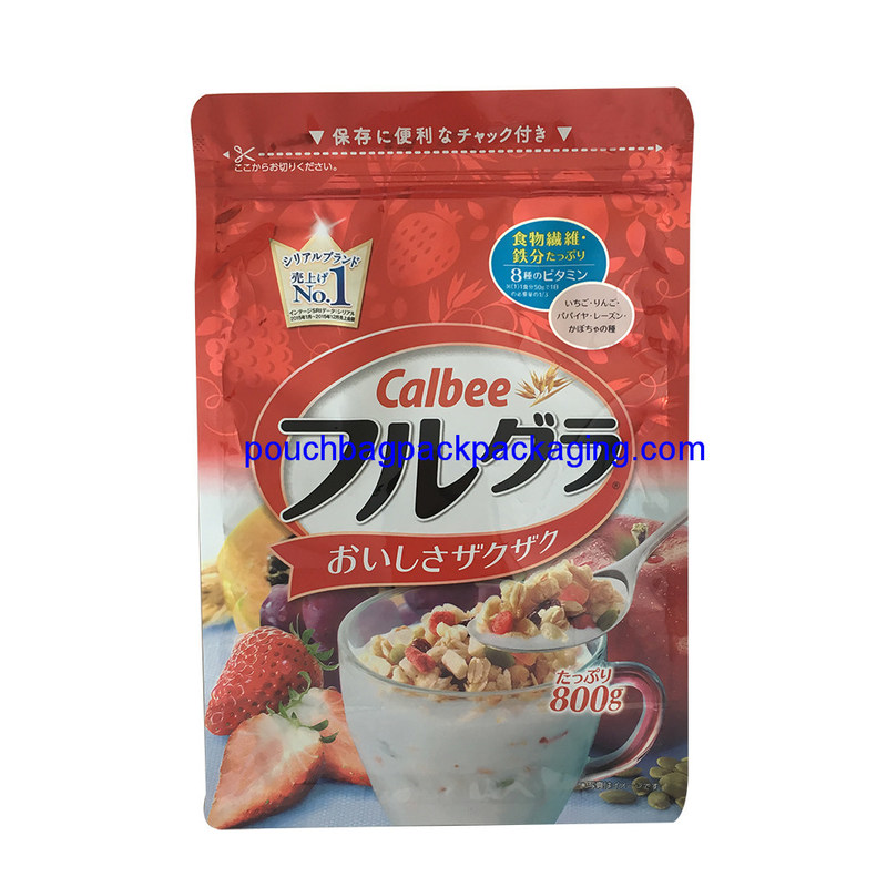 Flat Bottom Gusset Bag zip on top for food packaging 800g or 850g dostawca