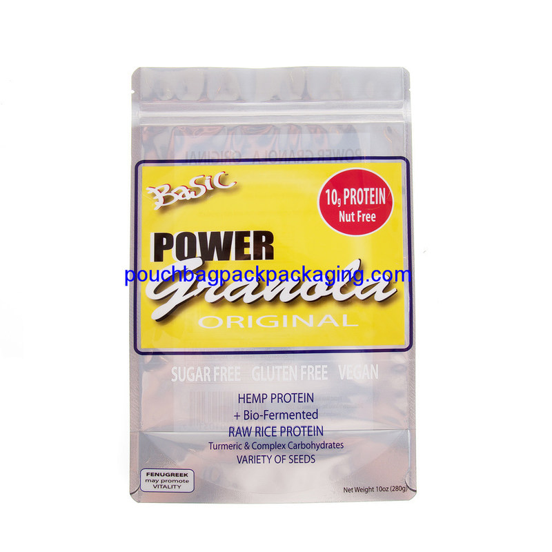 Aluminium stand up pouch with zipper, stand up bag with zip lock for protein powder dostawca