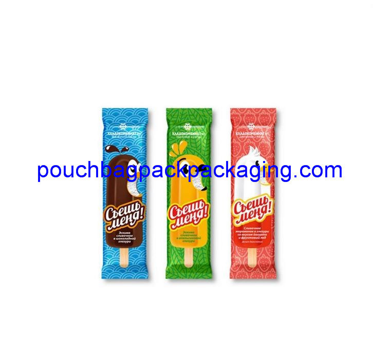 Popular Popsicle Packaging pouch, printed ice cream pack back seal dostawca
