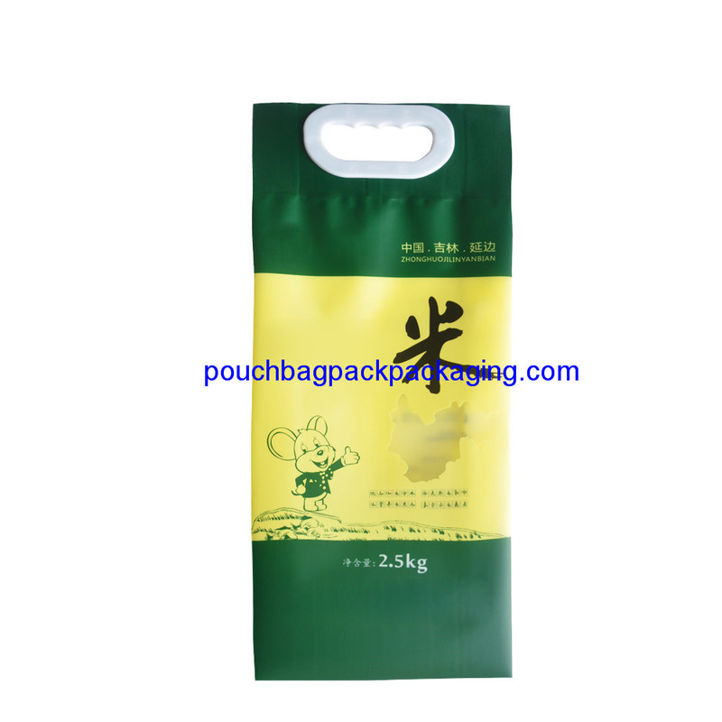 Plastic rice bag with handle, high quality plastic bag for 2.5KG rice dostawca