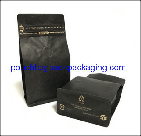 Flat bottom pouch bag with zip lock and valve for coffee packaging dostawca