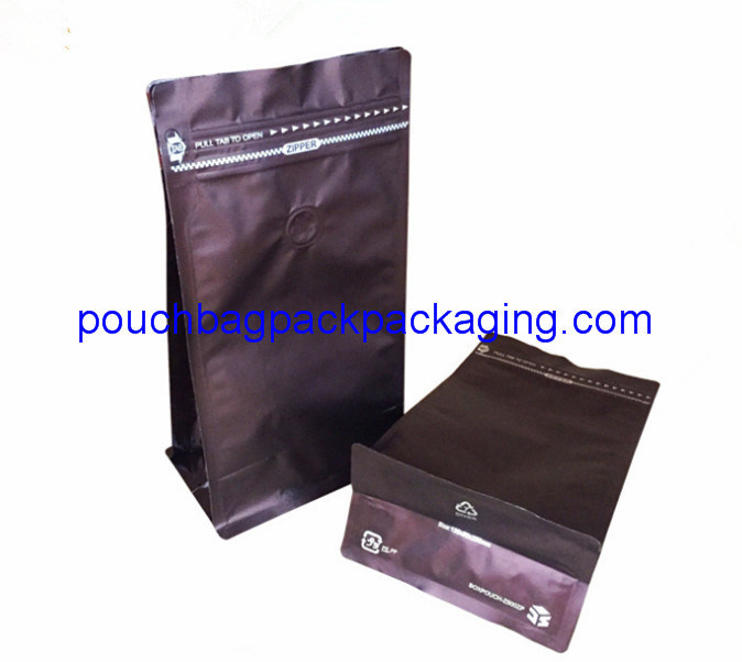 Block Bottom Coffee Bag With Front Zipper for 250g 500g 1kg packaging dostawca