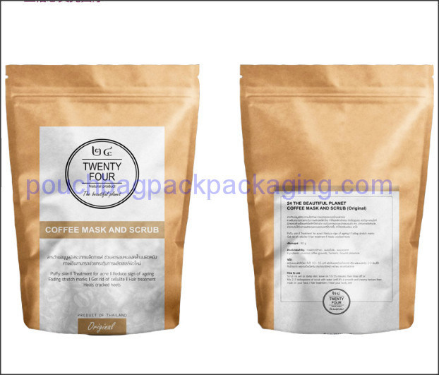 Recycle kraft stand up pouch with zip lock, paper bag for food dostawca