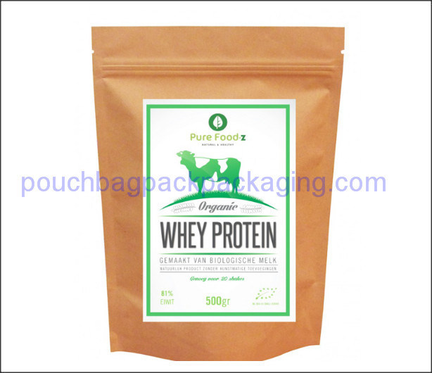 Torba do pakowania Kraft, torebka papierowa stojąca, doypack Kraft na białko dostawca