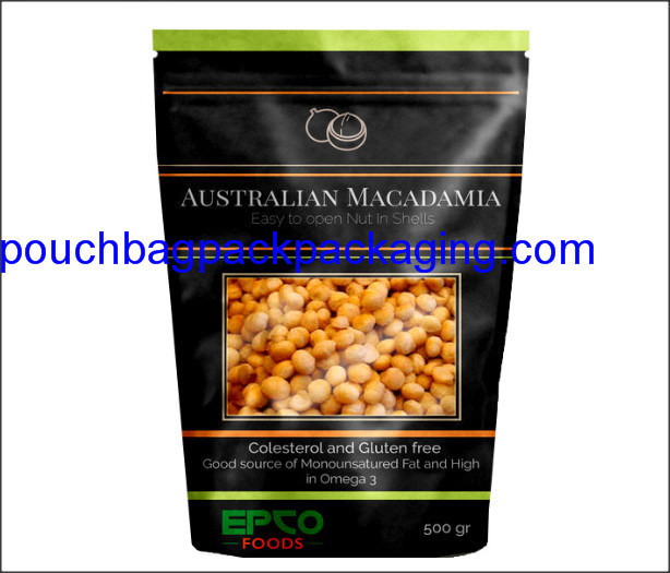 Resealable stand up pouch, matte foil mylar zip lock bags, doypack with window for soy bean 500g dostawca