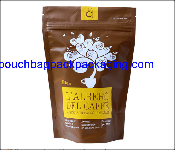 Stand up pouch with zip, doypack with zipper full printing for coffee 250g dostawca