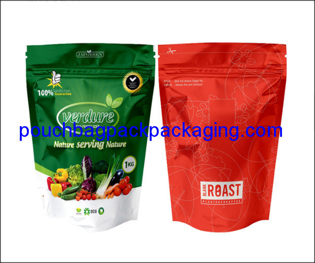 Aluminium foil stand up pouch, printed aluminium foil bag doypack with zipper for vegetable 1 KG dostawca