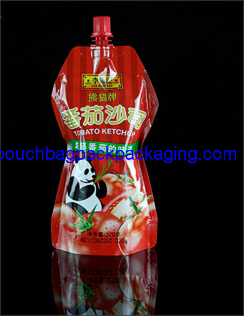 Custom printed stand Spout pouches for juice beverage sauce ketchup 320 g dostawca