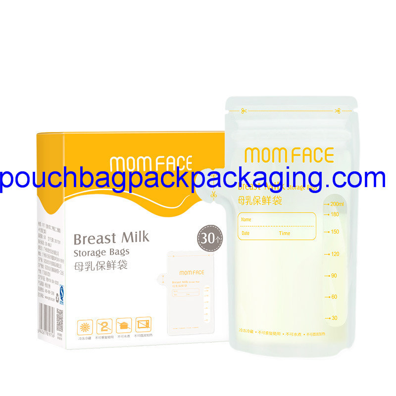 Matte breast milk storage bag, BPA free breast milk pouch bag 200ml dostawca