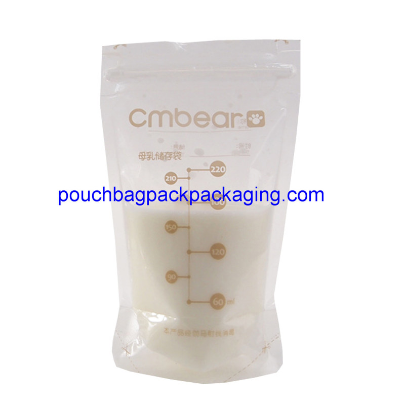 Popular breastmilk storage bag with double zipper on top BPA free dostawca